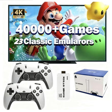 Load image into Gallery viewer, 2026 Upgrade Retro Game Stick, 128 GB, with 40,000+ Built-in Classic Video Games, Retro Gaming Console with 23 Emulators, Plug &amp; Play for TV Video Gaming Stick HDMI Output with Dual 2.4G Controllers