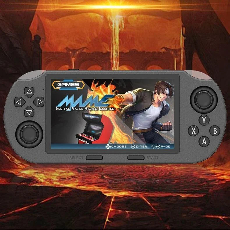 SF3000 Retro Handheld Game Console — Features a 4.5-inch HD IPS screen, supports classic games, TV connectivity, and over 14 emulators, with a 5-hour battery life.