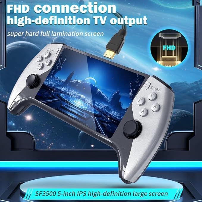 SF3500 Retro Handheld Game Console-Handheld Game Console with HD 5.5-inch IPS Screen Classic Video Games Supports TV Connection,14+ Emulators & 5-Hour Battery Life_1